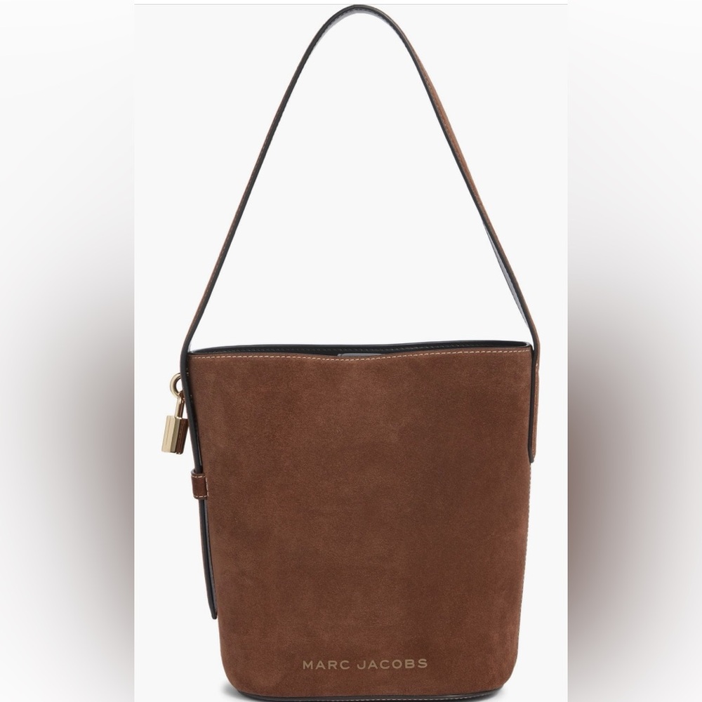 Marc Jacobs The Drifter Suede Bucket Bag Crossbody Cognac